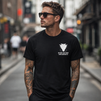 In Vinyl We Trust short sleeve t-shirt by Code Elektro — synthwave music merch